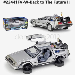 1:24 Back To The Future 2 Delorean Fly Mode Time Machine WELLY Metal Model Car - Picture 1 of 9