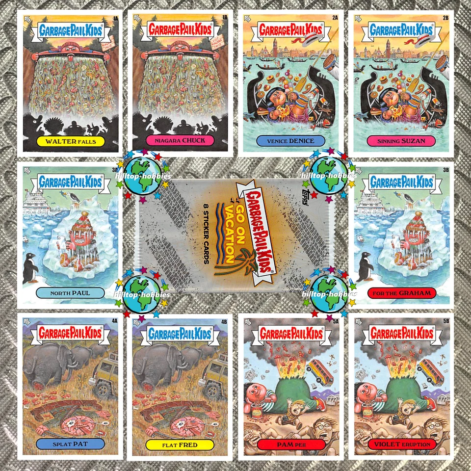 2023 SERIES 1 GARBAGE PAIL KIDS GO ON VACATION FAMOUS LANDMARKS 10-CARD SET+WRAP - Image 1 of 1