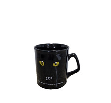 Vintage Broadway Show Cats Coffee Cup 1981 Black with Yellow Eyes