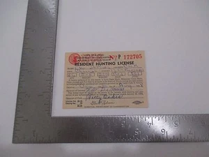 Vintage 1958 Illinois Resident Hunting License EW DeMoss S2611 - Bild 1 von 1