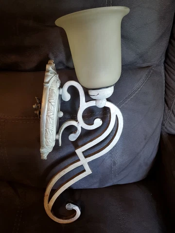 Vintage ORNATE ART DECO Porch/Wall Sconce With Frosted Shade Cover