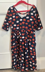 HANNA ANDERSSON TWIRL APPLE PRINT SKATER DRESS 130 8 - Picture 1 of 4