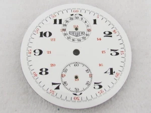 Heuer Chronograph Antique Swiss Original Porcelain Dial Watch-face Diameter 46mm - Picture 1 of 8