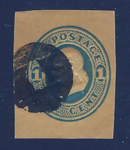 Bigjake: U76, 1 cent Franklin - blue on orange - Picture 1 of 1