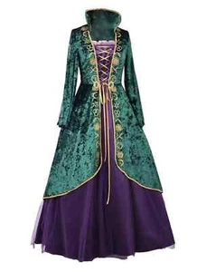 Women’s CosplayDiy Medieval Green Velvet Dress Witch Cosplay Costume Robes XXXL - Picture 1 of 6