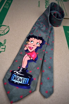Corbata de cuello de colección Ralph Marlin Designer 1994 Betty Boop Corbata 54" x 3,75" Foto 1 de 4