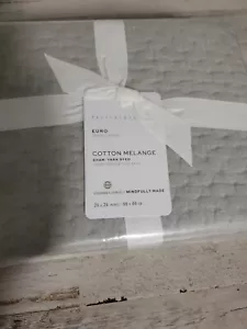 Pottery Barn Melange Handcrafted Cotton Quilted EURO Sham (1) Gray - Picture 1 of 2