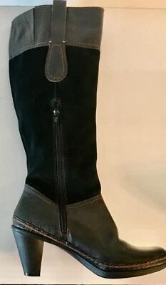 Botas altas de cuero Naturalizer para mujer negras con hebilla cremallera en punta N5 Comfort 6M Foto 1 de 4