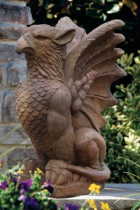 27" Griffin Gargoyle - Outdoor Concrete Garden Statue  - Picture 1 of 1