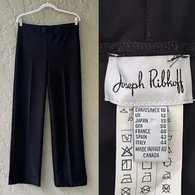 Pantalones para mujer Joseph Ribkoff talla 10 negros elásticos pierna recta Foto 1 de 4