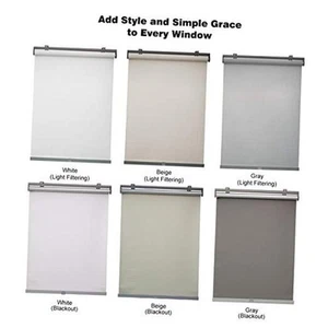 Cordless & Blackout Roller Shade, Room Darkening Rolled Up 24"W x 72"H Grey - Picture 1 of 7