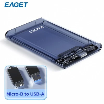 EAGET 2.5" External Hard Drive Enclosure USB 3.0 5Gbps SATA SSD Case UASP TRIM - Image 1 of 4