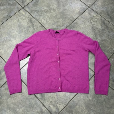 Cárdigan Suéter C by Bloomingdales Mujeres Cachemira Rosa Botón Talla XLCarrera Cómodo Foto 1 de 4