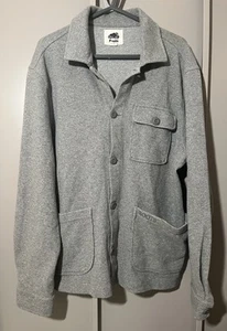 Roots Canada Shirt Light Grey Button Up Mens Cotton Blend Collared Mens Medium - Picture 1 of 10