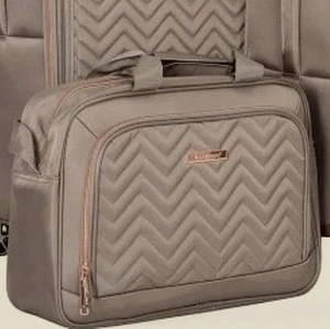 Travel House Luggage Tote Shoulder Bag, Khaki, Rose Gold Trim, 11 x 15.75 in NWT - Picture 1 of 17