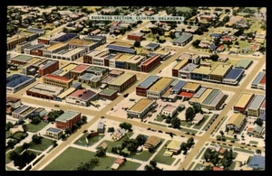 Postcard Business Section Aerial View, Clinton, Oklahoma - Picture 1 of 2