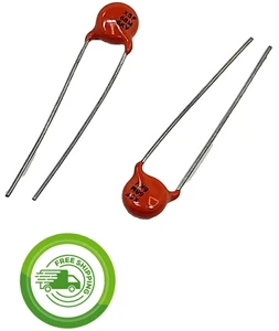 (5x) 68pF - 6000V - Radial Lead Ceramic - Sprague Capacitor 60GAQ68 - Picture 1 of 2