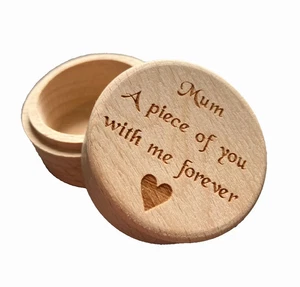 Personalised Wooden Memorial Hair Keepsake Trinket Gift Box Mum Dad Nan Grandad - Picture 1 of 9