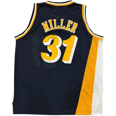 CAMISETA DE BALONCESTO FIRMADA POR REGGIE MILLER INDIANA PACERS MITCHELL & NESS PSA/DNA Foto 1 de 4