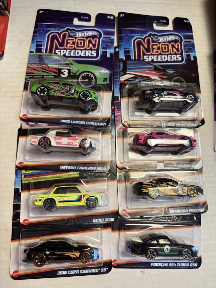 Juego de 8 autos Hot Wheels Neon Speeders 2025 Foto 1 de 1
