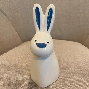 Crate and Barrel Ceramic 8in Bunny Rabbit Figurine Periwinkle Ears Easter 2018 - Picture 1 of 11