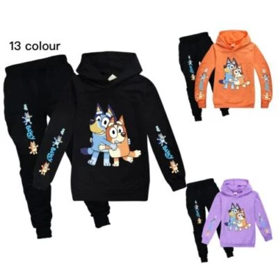 MARKENLOS Kinder Bingo Bluey Print Casual Hoodie Hosen Anzüge Sweatshirt Top Alter 2-13