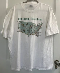 VINTAGE 1996 OLYMPIC TORCH RELAY TSHIRT SIZE XL, 46-48. - Picture 1 of 8