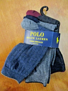 3 PAIR POLO RALPH LAUREN BOYS CREW SOCKS size 8 - 9.5 - Picture 1 of 3