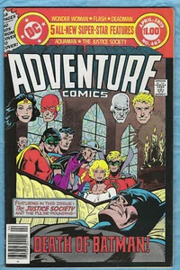 Adventure Comics # 462, '79, Justice Society, "Death of Earth ll Batman", 7.5VF- - Picture 1 of 2