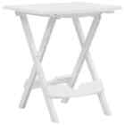 Folding Portable Garden Side Table Weather Resistant Outdoor White Tea Table