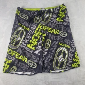 Vintage “No Fear” Board Shorts Skateboard Swim Men's Gray 38  - Picture 1 of 5
