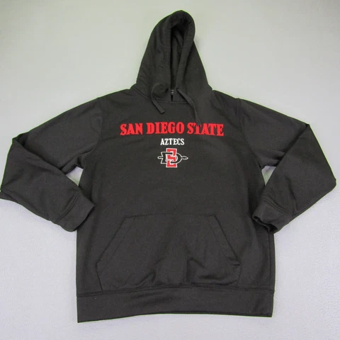 San Diego State Aztecs Hoodie Mens Medium Black Pullover Sweater Colosseum ^ Cover