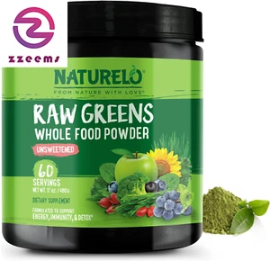 Raw Greens Superfood Powder - Unsweetened - Boost Energy, Detox, Enhance Health  - Picture 1 of 8