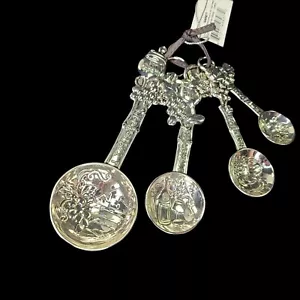 Ganz Measuring Spoons Wine Cheese Themed Set of 4 Baking Kitchen Accessories New - Picture 1 of 10