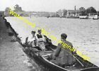 Kingston Upon Thames, Surrey - Men In Boat, Early 1900S. 7" X 5" Photograph.