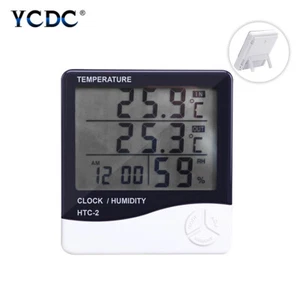 SMART IN/OUT TEMPERATURE DISPLAY HUMIDITY METER TIME DIGITAL LCD THERMOMETER 60 - Picture 1 of 10