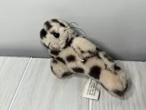 K&M White Arctic baby Seal 1994 mini 5" spotted plush vintage brown stuffed toy - Picture 1 of 3