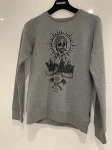 Element Skateboarding Kids Grey Skull Print Jumper Size 12 - Picture 1 of 7