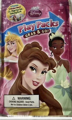 Disney Grab & Go Play Pack Crayons Stickers Coloring Book Princess NEW Foto 1 de 2