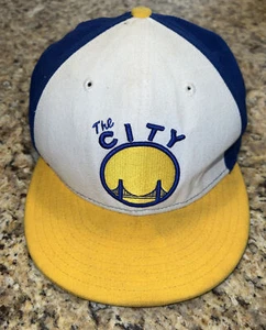 The City San Francisco Warriors New Era One Size SnapBack Hat Blue White Yellow - Picture 1 of 7