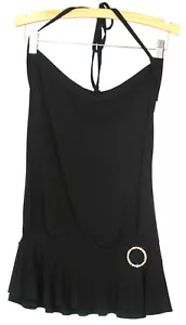 Next Era Couture Girls Black Beaded Diamond Halter Neck Top Shirt Medium - Picture 1 of 9