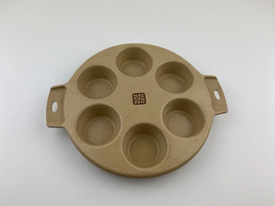 Vintage LittonWare Microwave Oven Cookware 6 Cupcake Muffin Pan 39284 1970's 5Z - Image 1 of 4
