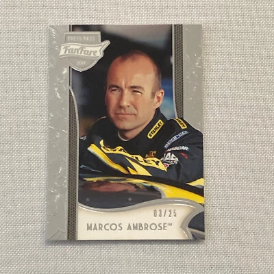 2011 Press Pass Fancare Marcos Ambrose Nascar Racing Card Parallel # /25 - Image 1 of 4