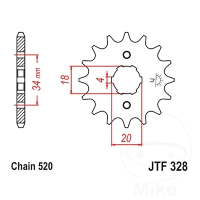 JT Front Sprocket 13 T 520 P JTF328.13 For SYM Wolf 125 N i SB12Ni 11-15 - Image 1 of 4