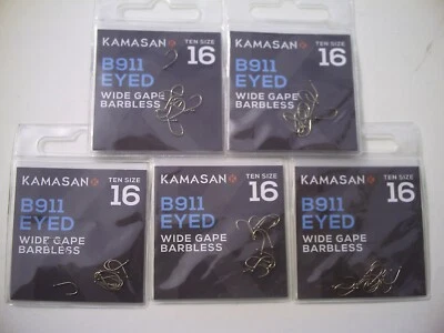 50 x B911  Barbless Eyed Hooks. Size 16, Great for Matchmen's Hair Rigs etc. - Image 1 of 3