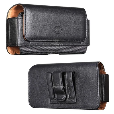 NEM LEATHER RUGGED CELL PHONE HOLDER HOLSTER CLIP BELT LOOP POCKET CARRYING CASE - Image 1 of 4