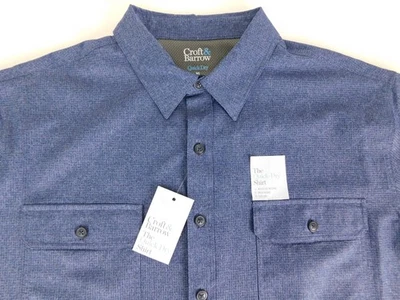 Croft & Barrow Mens Short Sleeve Navy Blue Quick Dry Shirt XL NEW $50 - Image 1 of 4