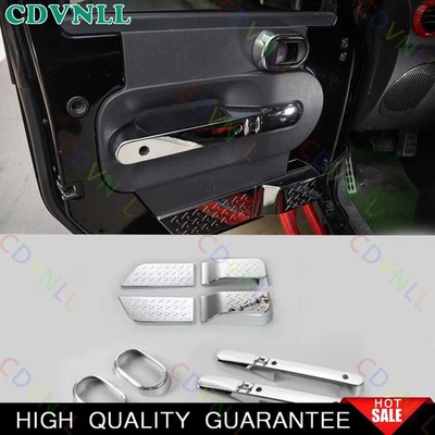 Borde de puerta cromado plateado para Jeep Wrangler JK 2007-2010 versión de 2 puertas 8 piezas Foto 1 de 4