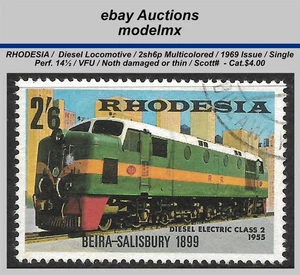 Rhodesia, 1969, Diesel Locomotive, VFU, Single, Sc.#270 Cat.$4.00 - Picture 1 of 2