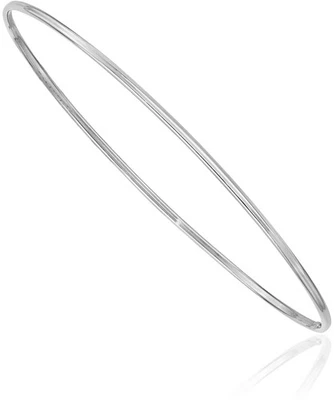 10K Solid White Gold 1.5mm Slip On Bangle Bracelet - Image 1 of 4